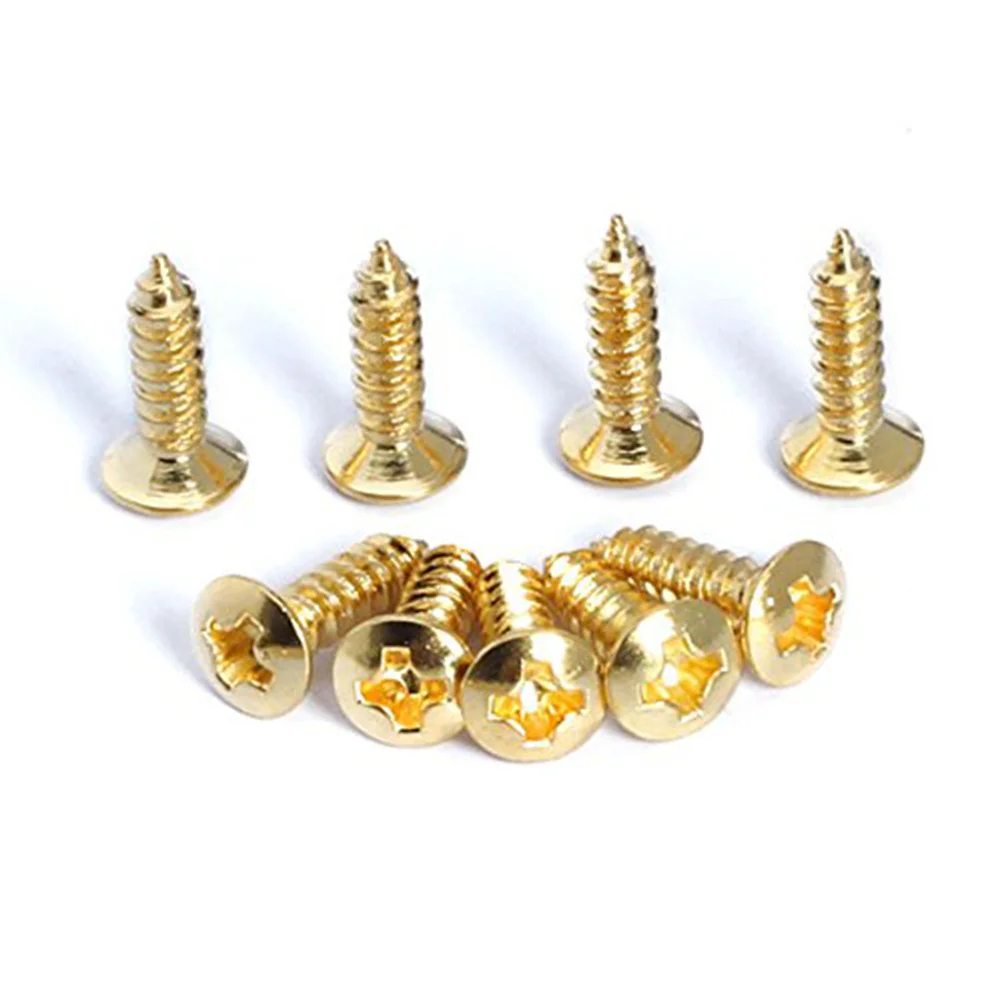 

50Pcs Guitar Pickguard Screws Silver Metal Replacement Set Fit Bass Pickguard Cover Plate Jack for St Tl Guitar