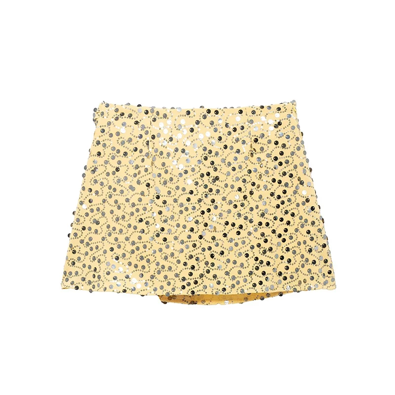 YENKYE Sexy Frauen Neue 2026 Niedrige Taille Wrap Pailletten Mini Rock Sommer faldas mujer