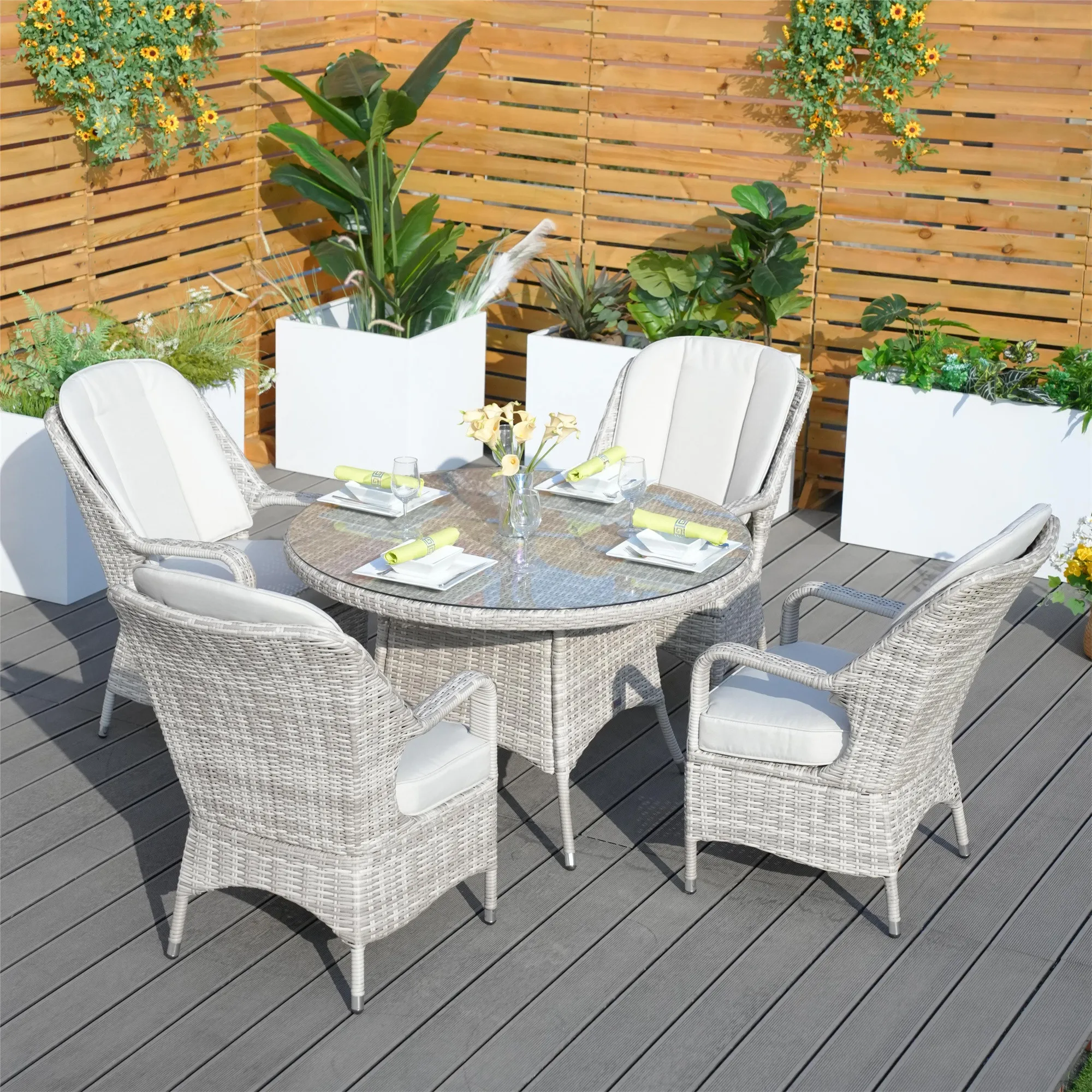 Courtyard 3 Pieces Outdoor Rattan Furniture Garden Dinging Set Patio Wicker Chairs With Coffee Table Garden Bistro Sets