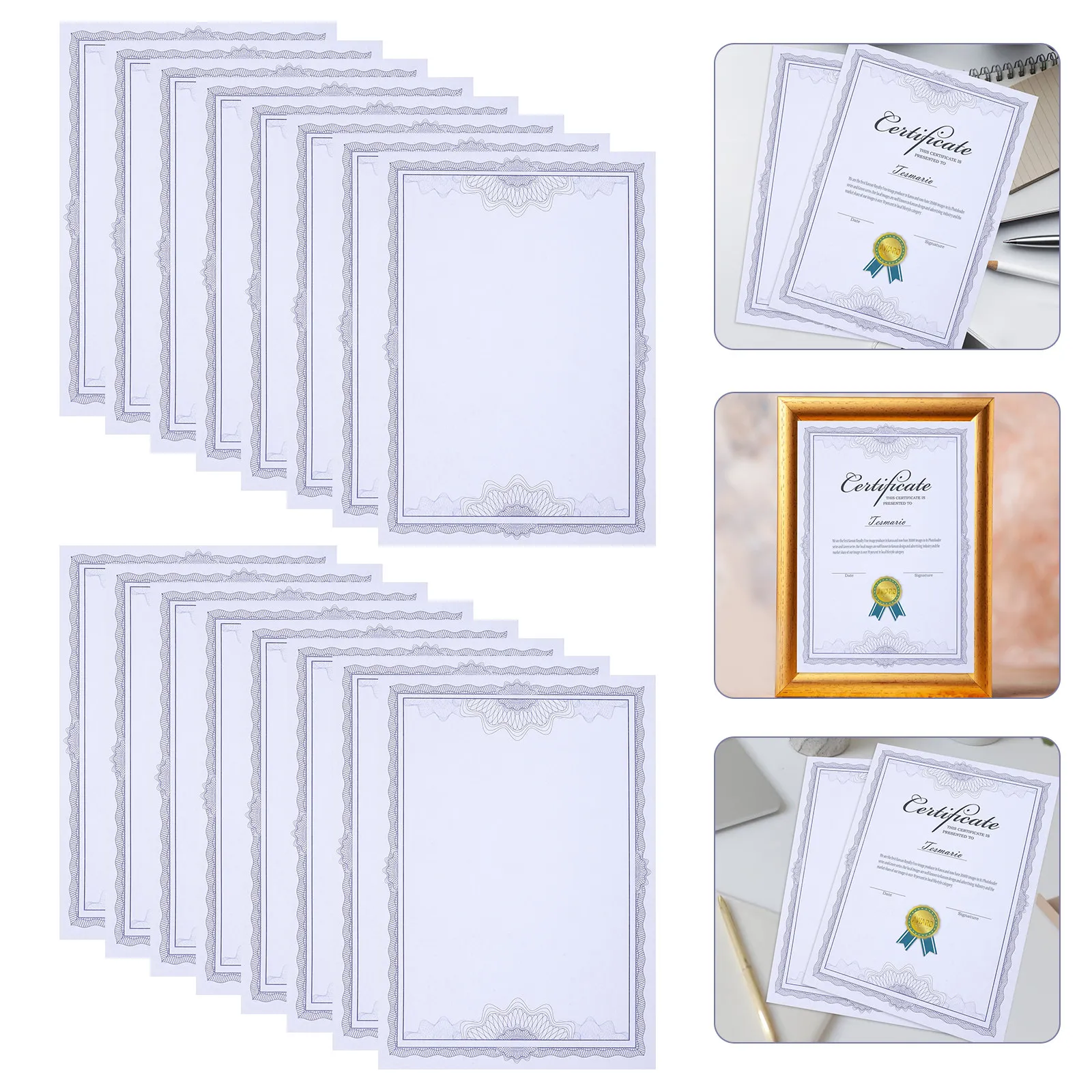 

50 Sheets Certificate Inner Paper Blank Award Certificate Paper for Teachers Volunteers Students Graduation Ceremony Academic