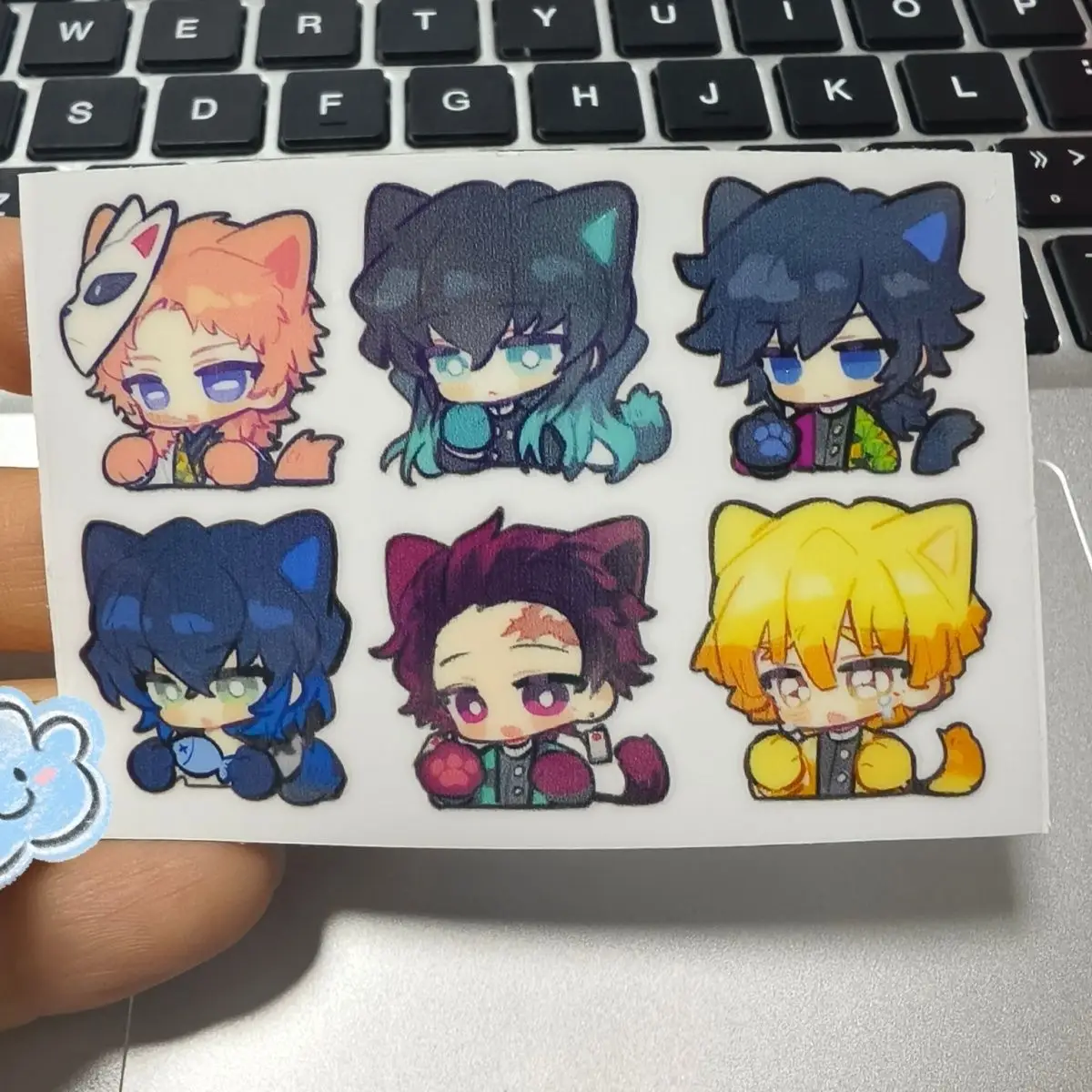 Demon Slayer Mini Sticker Merchandise Tanjiro Giyuu Cute 3D Waterproof Transfer Stickers for Decorating Tablets and Computers view 2