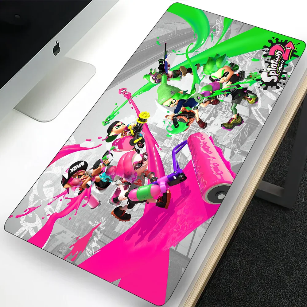 Splatoon 2 대형 게임용 마우스 패드, 컴퓨터 마우스 패드, PC 게이머 노트북 마우스 매트, 사무실 마우스 패드, XXL 실리콘 키보드 매트, 데스크 패드