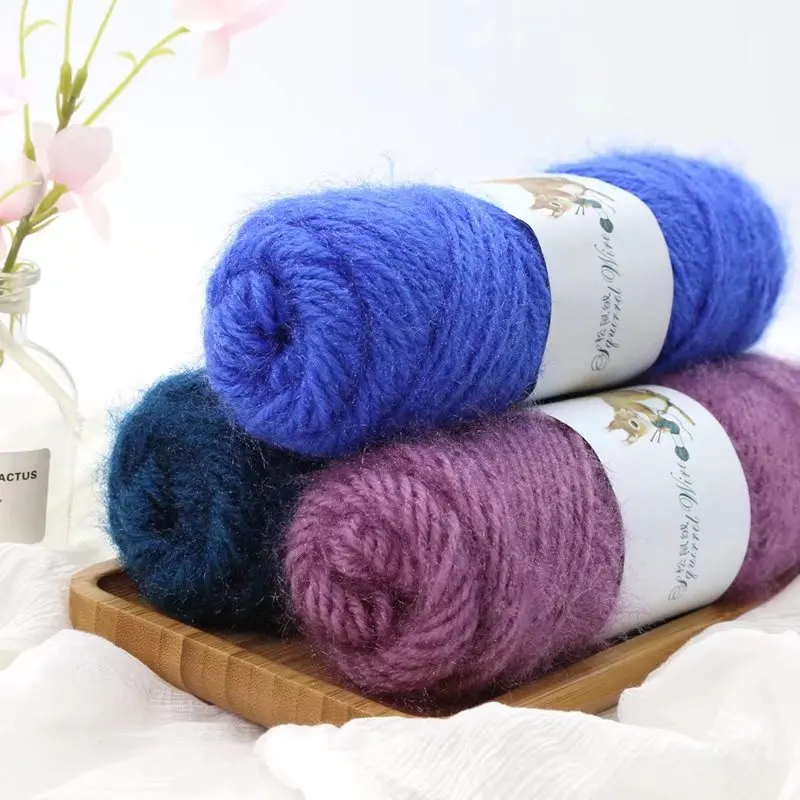 Soft Long Squirrel Cashmere Yarn Fine Worsted Hand Knitting Yarn 75g Wool Thread for Making Sweater Scarf Hat Crochet Supplies