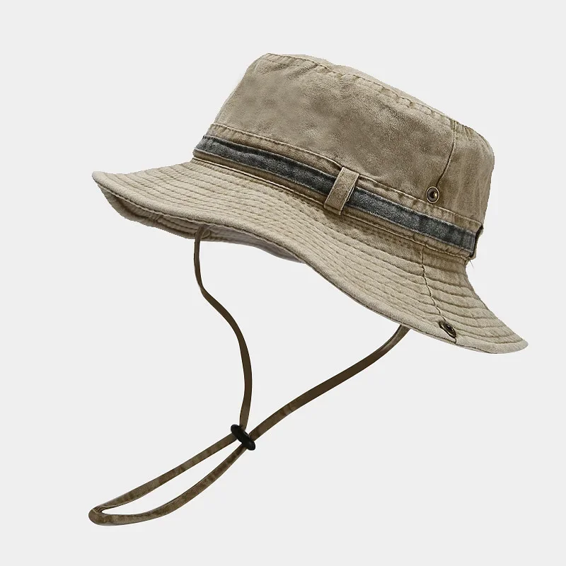 Spring Summer Cotton Solid Bucket Hat Fisherman Hat Outdoor Travel Sun Cap For Men And Women 155