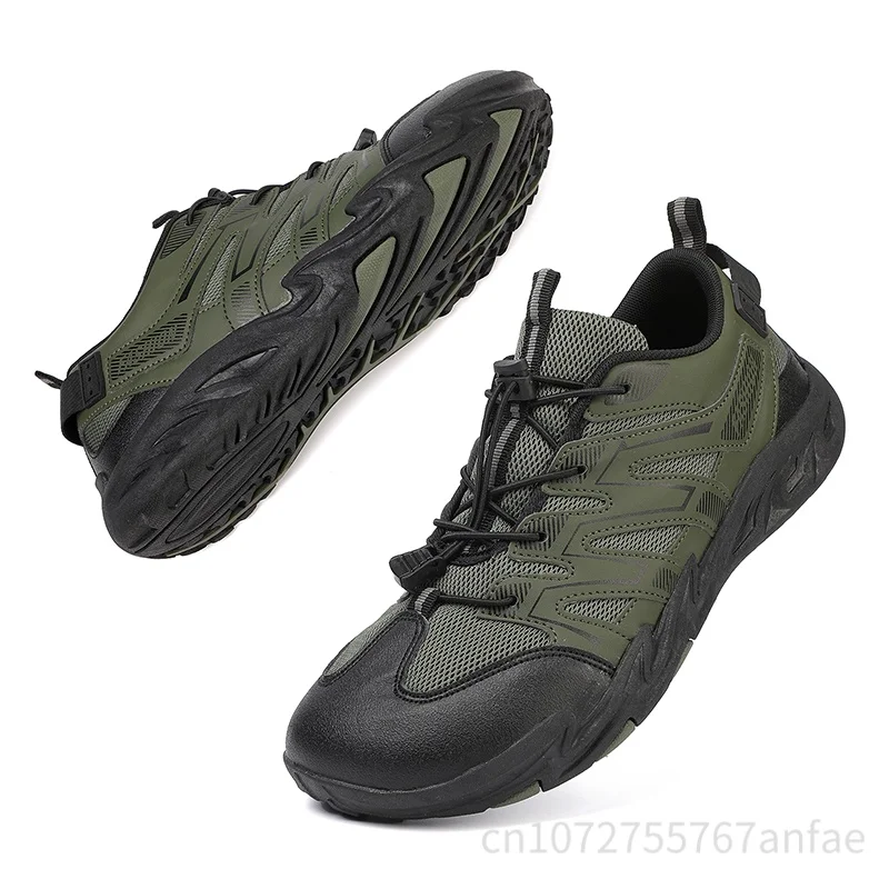 Men's Wide Toe Hiking Shoes Lightweight Breathable Outdoor Climbing Shoes Shock Absorption Off-road Shoes Trekking Water Shoes