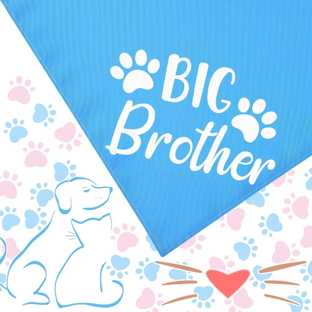 Pregnancy Announcement Dog Bandanas: Big Brother and Sister Scarves for Small to Medium Dogs view 4