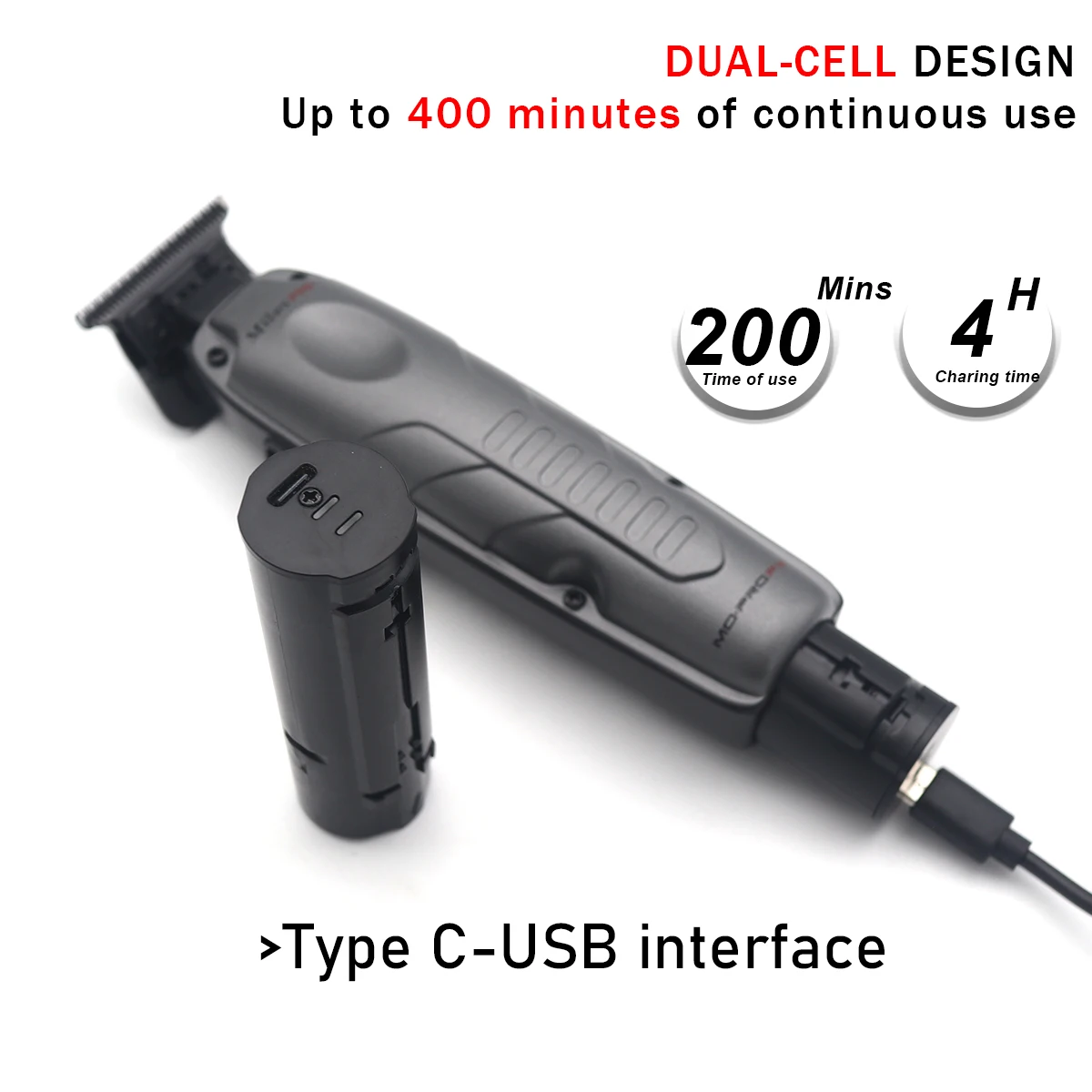 أداة تهذيب اللحية للرجال بطارية قابلة للإزالة DLC شفرة فرش السيارات منخفضة الضوضاء اللاسلكية المهنية مقص الشعر آلة التشطيب