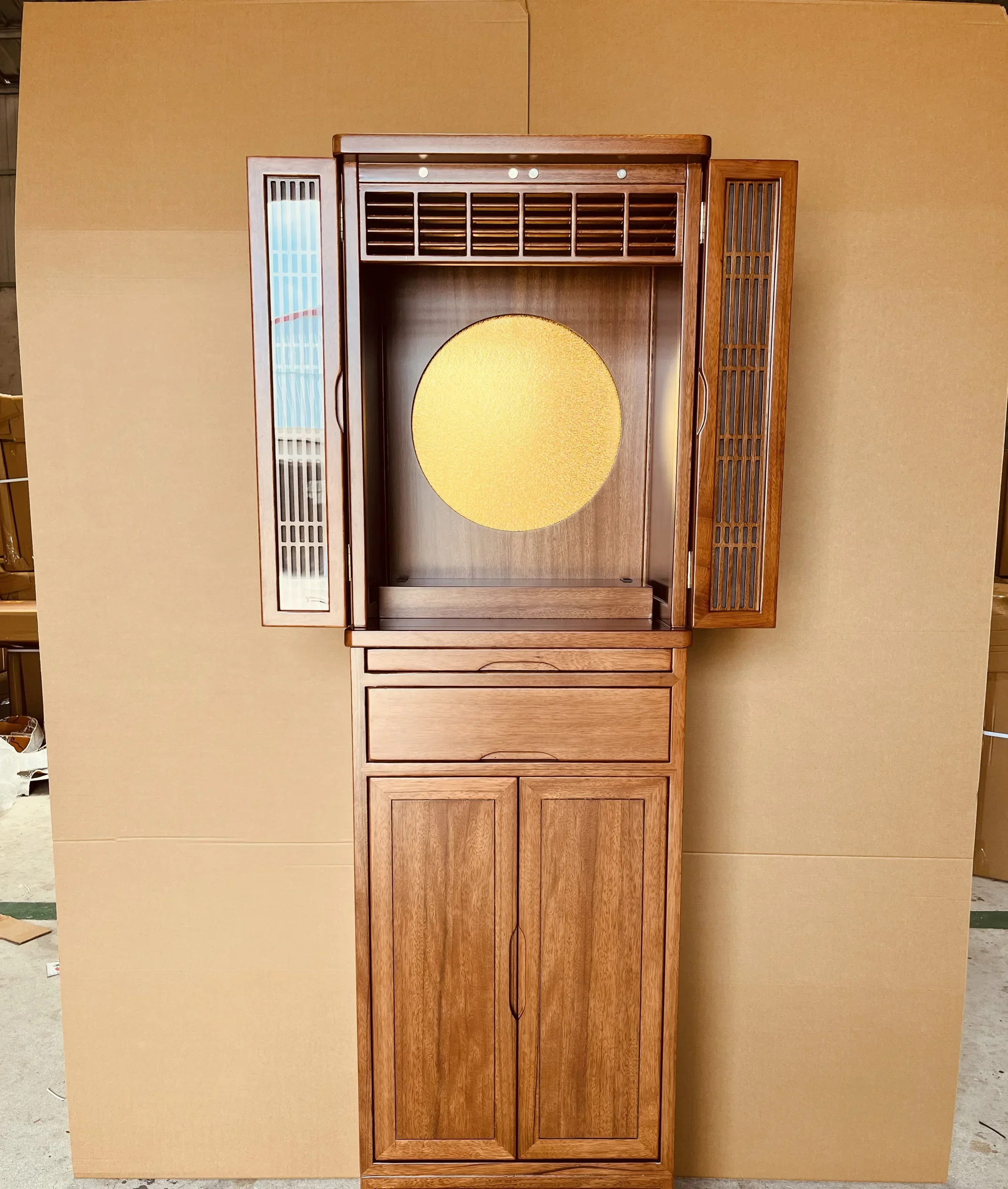 

Buddha Cabinet Altar Buddha Shrine Household Clothes Closet Solid Wood New Chinese Buddha Niche with Door Altar