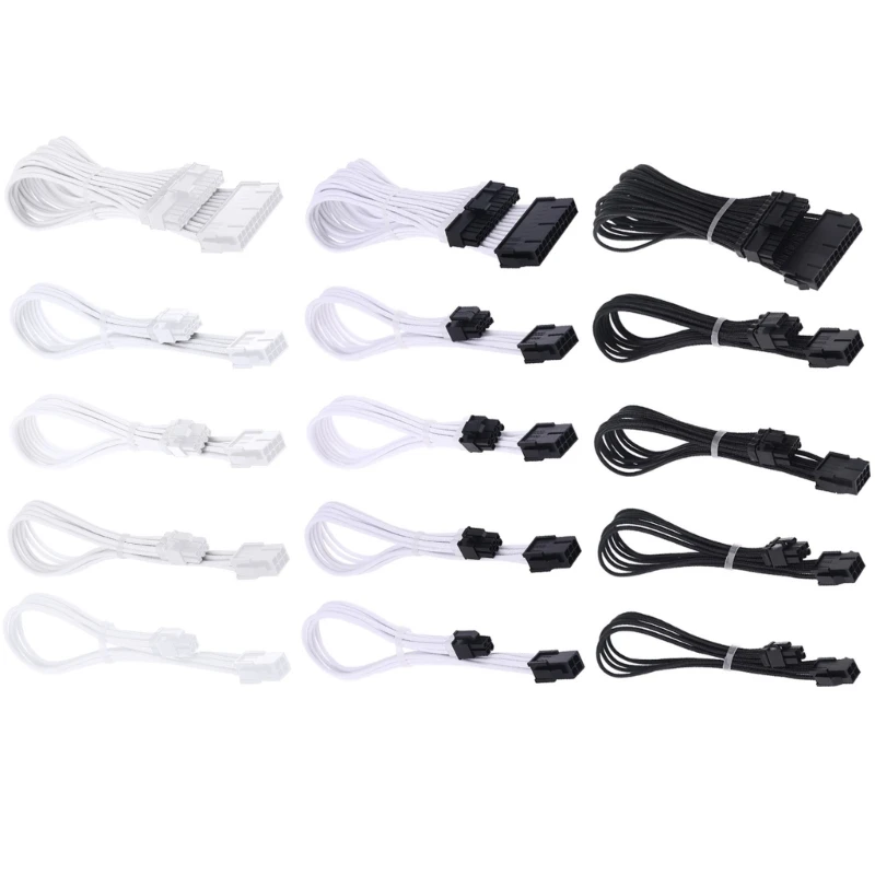 

PC Computer Motherboard Cable Sleeve Extension Power Supply Cable 6 Pin 8Pin PCI-e 8Pin ATX CPU Extension Cable Q1JF