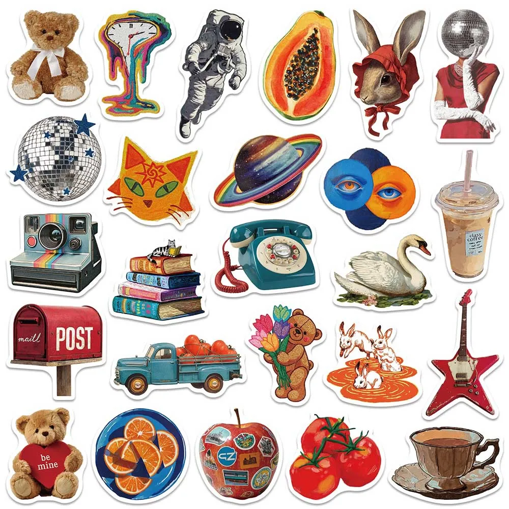 50PCS Cartoon Retro Vintage Y2K INS Style Graffiti Sticker DIY Decoration Mmobile Phone Case Notebook Water Cup Toy Gift Sticker