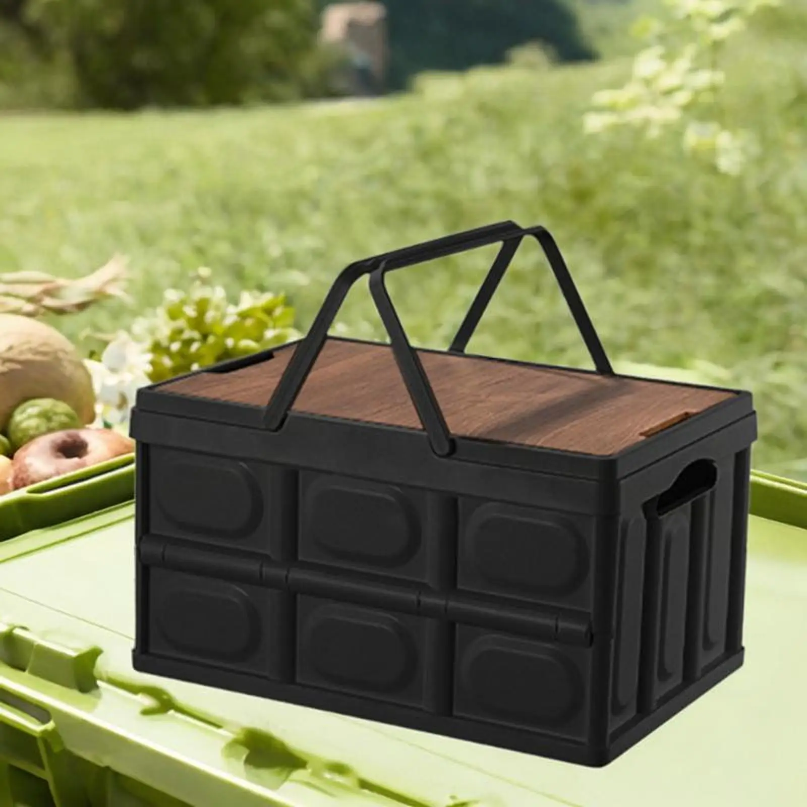 Car Trunk Organizer Box for Camping Storage Box Waterproof Folding Storage Organizer for Outdoor Picnic Camp Traveling Barbecue