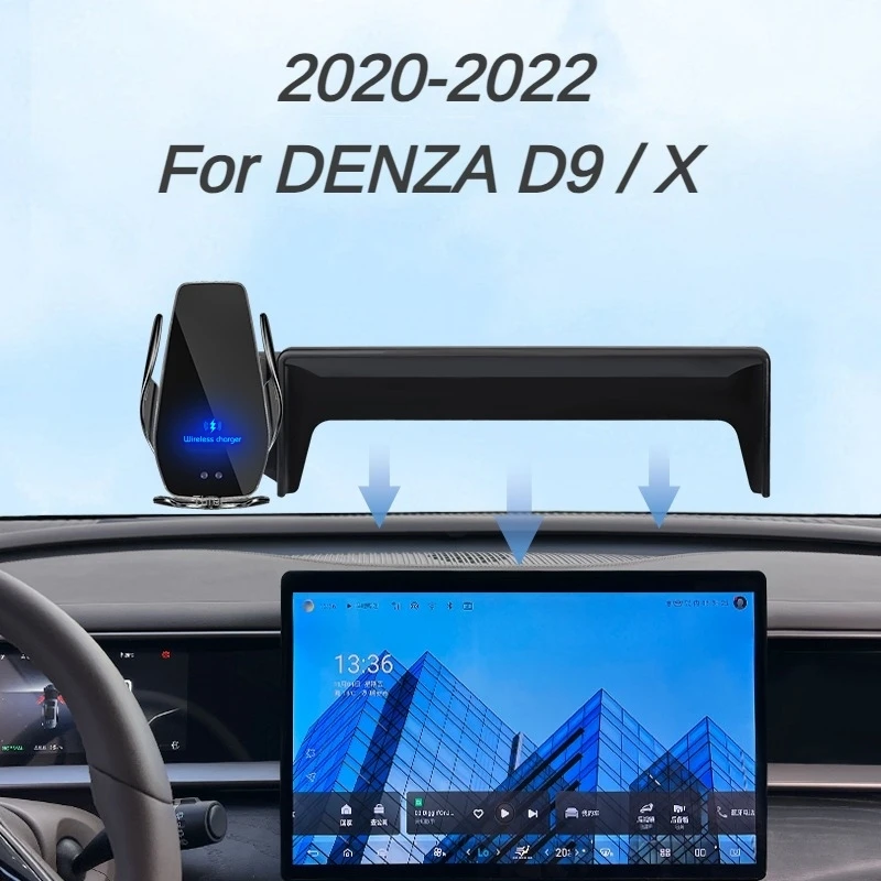 

2020-2022 For DENZA D9 X Car Screen Phone Holder Wireless Charger Navigation Mount Interior 12.3 Inch Size