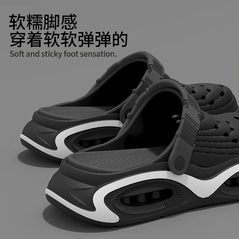 New hole shoes summer EVA comfortable outer wear thick-soled non-slip bag head fishing lightweight men's cool slippers view 4