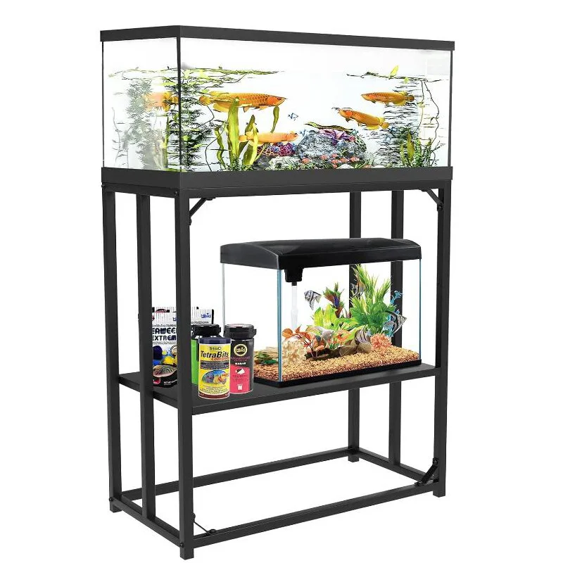 

New Simple Multi-Layer Iron Fish Tank Rack High Low Storage Household Floor Living Room Metal Fish Tank Kitchen Islands Carts