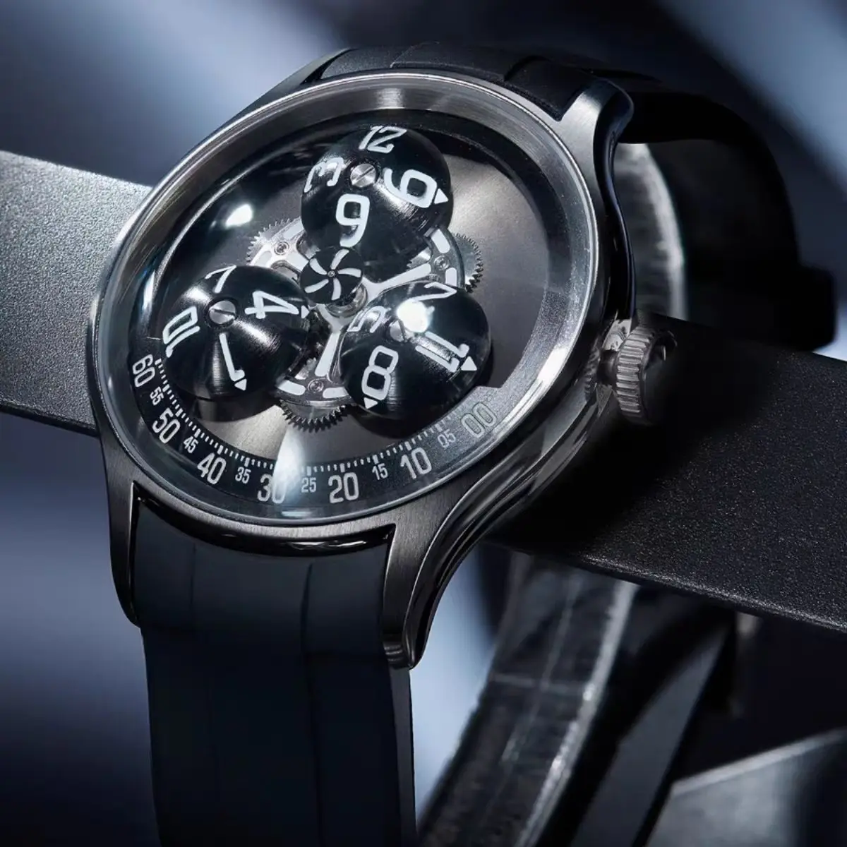 OBLVLO Men Automatic Watch 41MM Mechanical Wristwatch Luminous 50M Waterproof Sapphire Mirror Rotatable UFO Dial