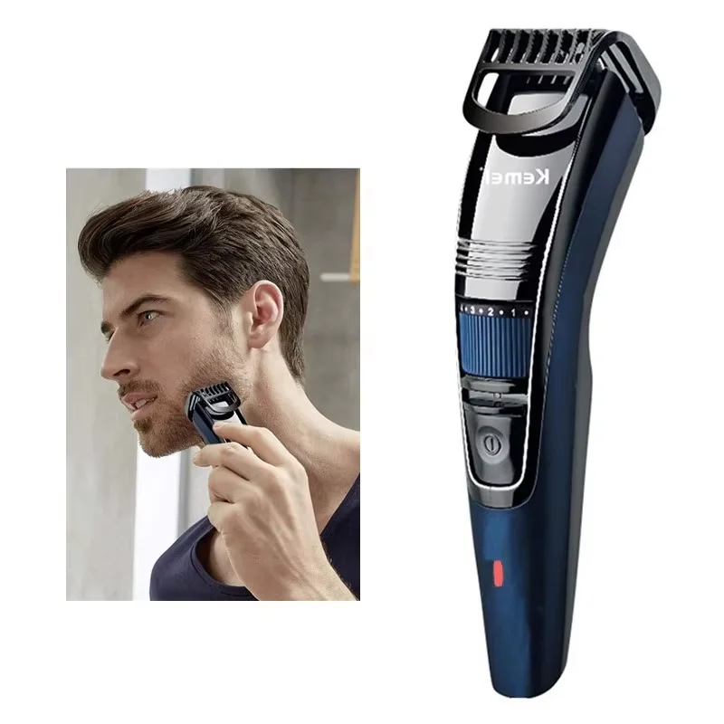 Kemei Adjustable 0.5-10mm Beard & Hair Trimmer for Men Electric Mustache Trimmer Stubble Face Rechargeable Hair Cutter Machine