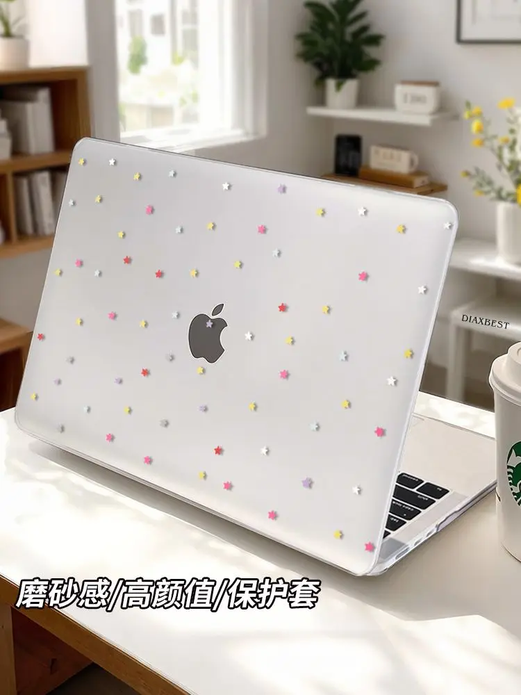Simple Colorful Stars Case for Macbook Air Air 13.6 15 M5 M1 Pro 14 M4 M3 16 M2 Mac Crystal Cover A2681 A3113 A2442 A2941 Slim