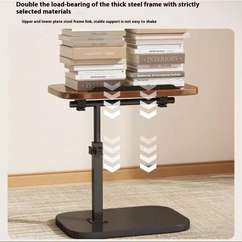 Mobile adjustable edge table Household foldable Mobile Lift Computer Desk Folding living room Desk Dormitory Bedside Table image 2