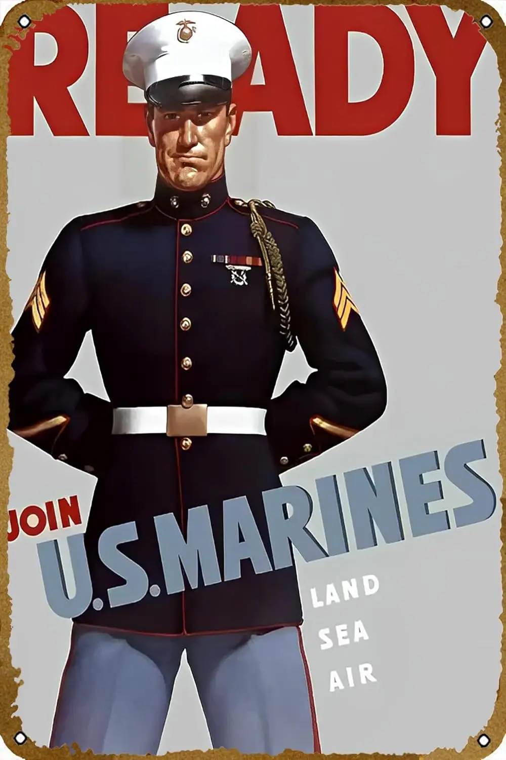 Marine Corps Recruiting Poster Retro Metal Tin Sign Home Kitchen Bar Cafe Club Cave Art Wall Decor Gift  .