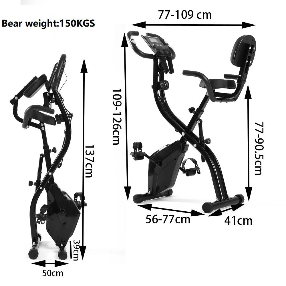 دراجة تمرين مغناطيسية قابلة للطي - دراجة هوائية دوارة لحرق الدهون في المنزل مع دواسة صامتة