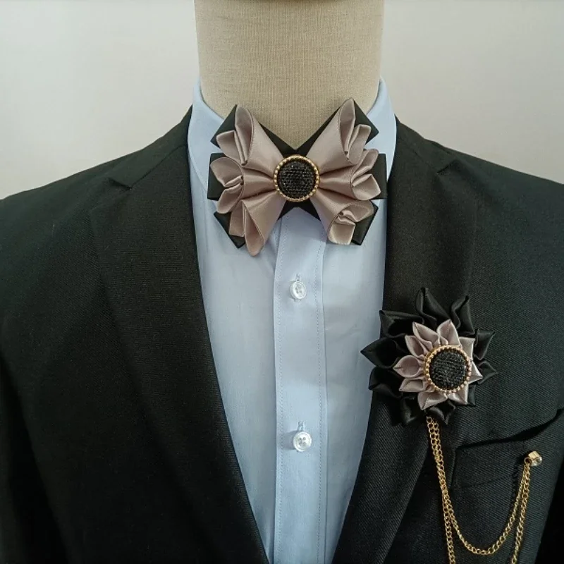 اليدوية الزفاف القوس العلاقات الرجال النساء بدلة عمل قميص الملحقات الأصلي Devise الراقية مجوهرات هدية طوق زهرة بروش #3