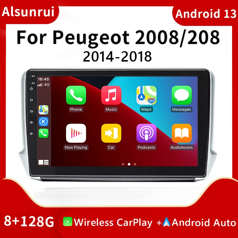 

Android 13 Carplay Multimedia Radio For PEUGEOT 208 sw 208 2002-2013 Video Player Navigation GPS Wifi Carplay DSP 4GB 128GB