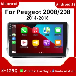 Autoradio Android 13 Carplay avec Navigation GPS, Wifi, DSP, Lecteur Vidéo, 4 Go, 208 Go, pour Modèles Gradués 208 sw 2002 2013-128