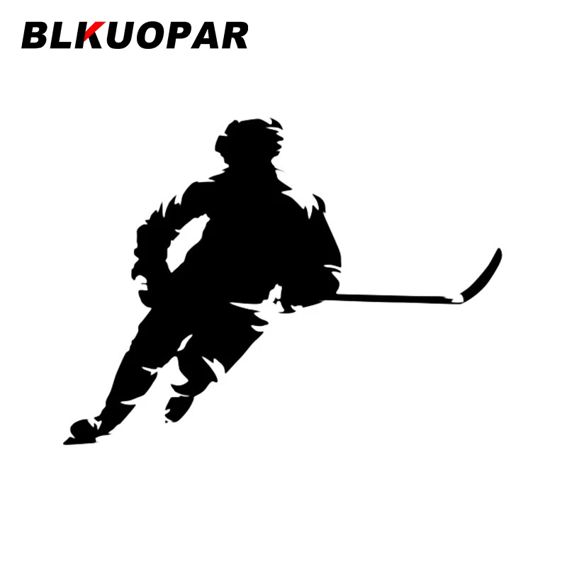 

BLKUOPAR Hockey Player Car Stickers Vinyl Creative Die-cut Scratch-Proof Laptop Windows Decoration Surfboard Car Accessories