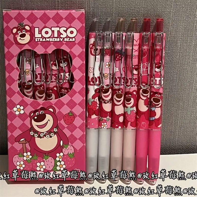 Strawberry Bear 0.5 Gel Pen Black Carbon Pen Pink Bear Top Black Pen Box Cute Back-to-School Gift School Supplies view 4