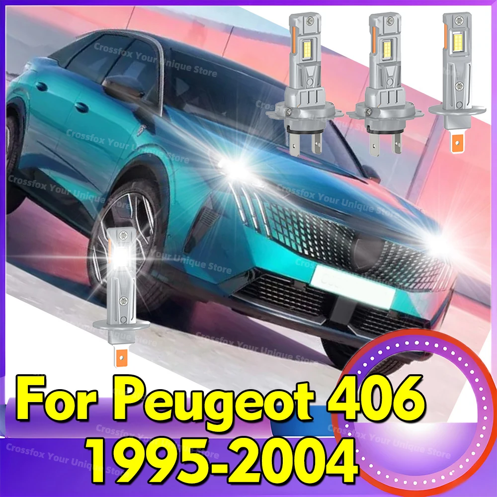 

2/4x передние светодиодные лампы CSP 30000LM для Peugeot 406 1995-2004 годов, ближний и дальний свет, 6000K