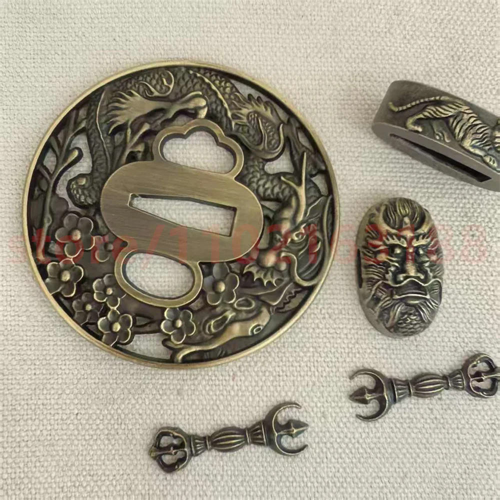 Exquisite  Alloy Tsuba Handguard Guard Fuchi Kashira Menuki For Real Japanese Japan Samurai Katana Sword Fittings Accessory Part