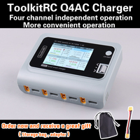 ToolkitRC Q4AC charger XT60 Adapters IPS Bright With Clear Wide Angle Display 4x50w 5A AC 100W 4 Port DC Smart Discharger AC DC