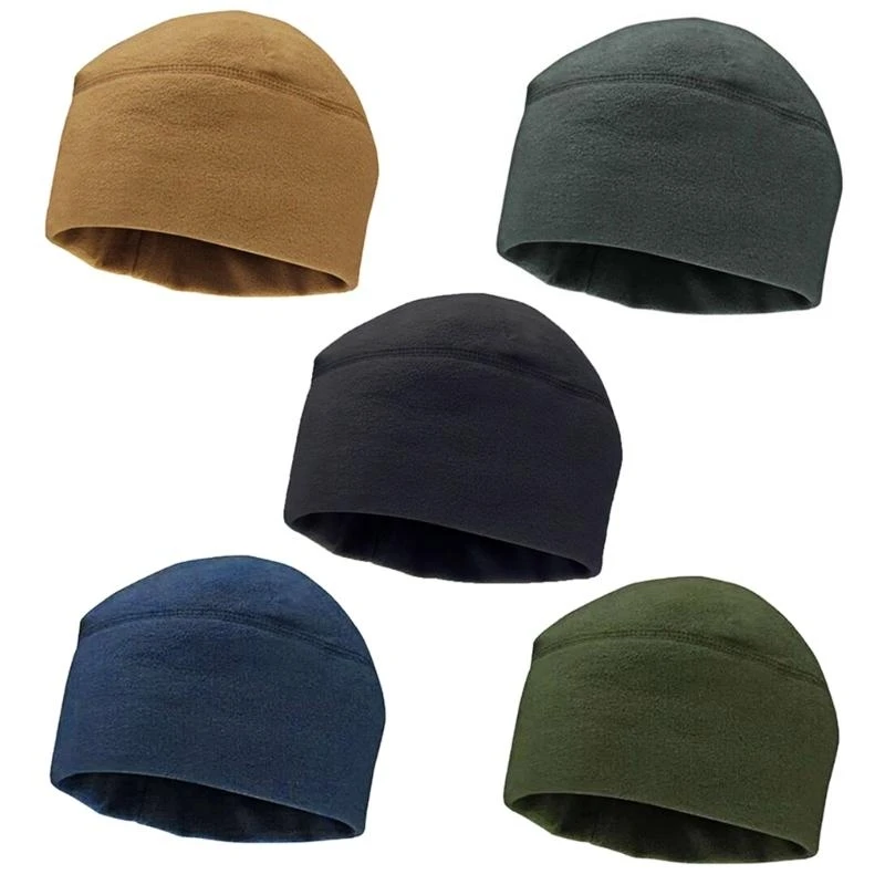 Windproof Fleece Beanie Hat Thicken Thermal Ski Cycling Skull Hat for Men Women