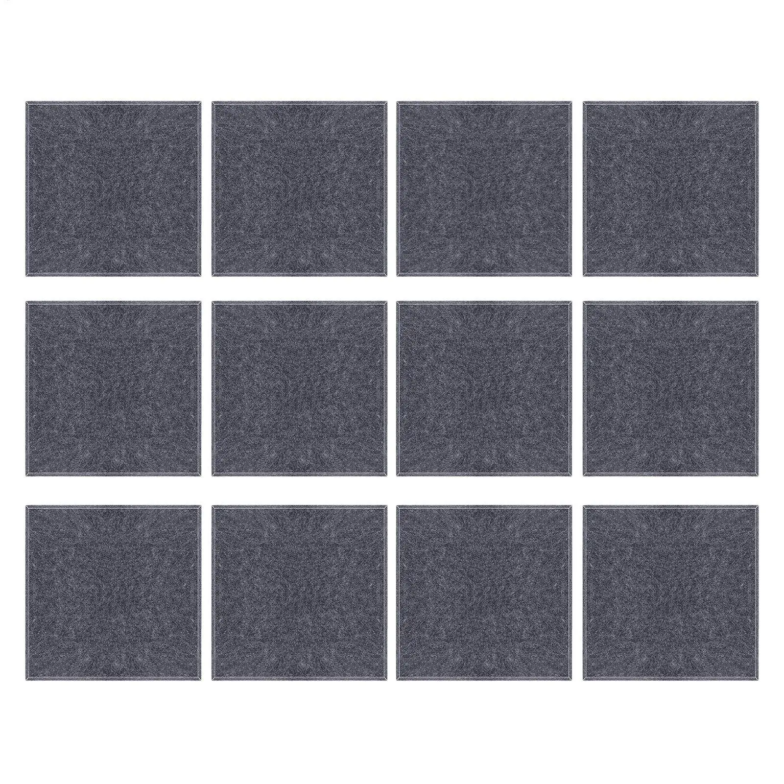 Soundproof Wall Panels High Density Felt Noise Cancelling Sound Absorbing Wall Decor Tiles For Home Bedroom Living Room Hotel