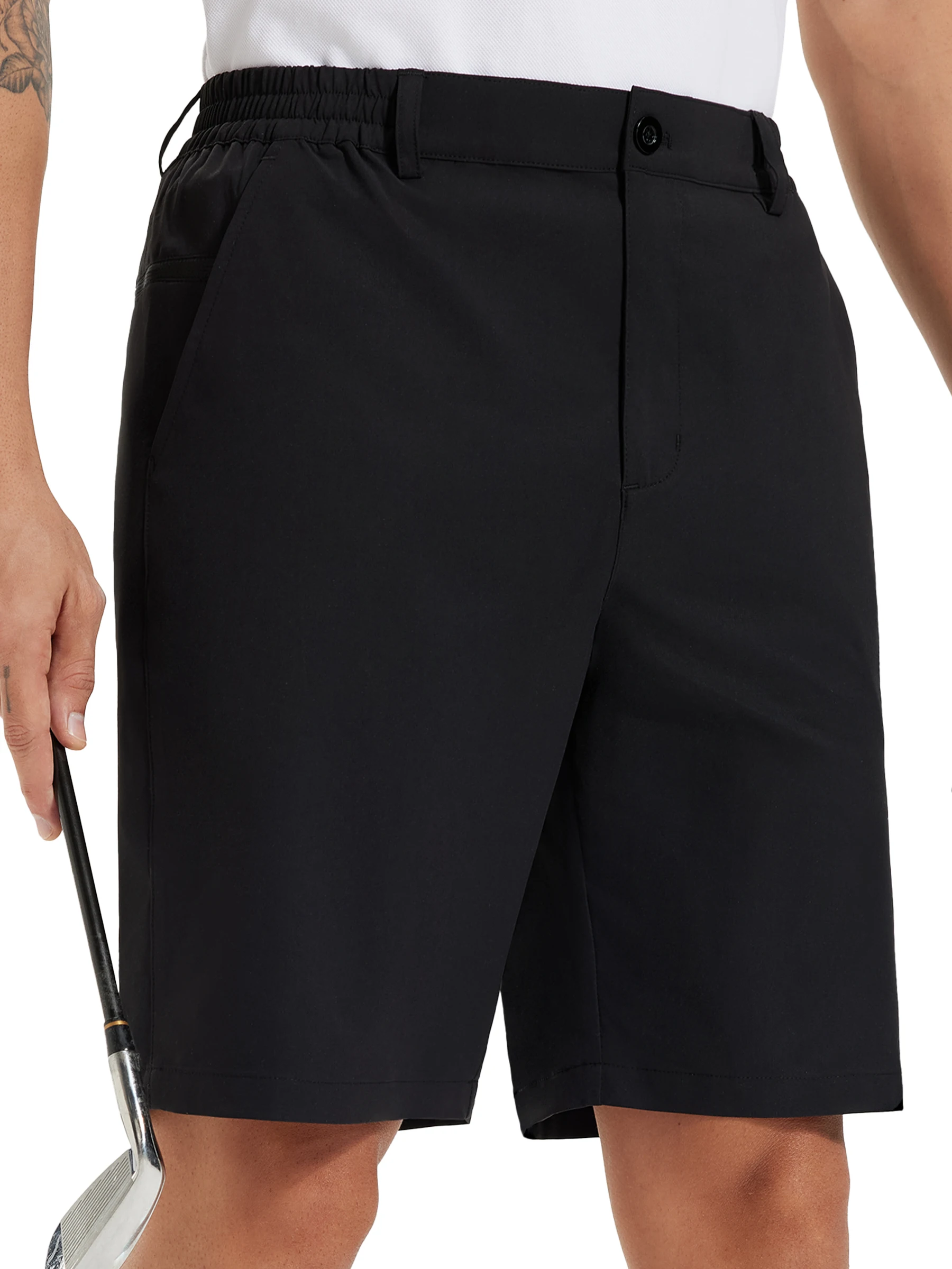 Sommer Herren Freizeitshorts Business- & Golf-Hosen, Atmungsaktive Relaxed-Fit-Shorts mit Schnellverschluss-Taschen – Detail 21