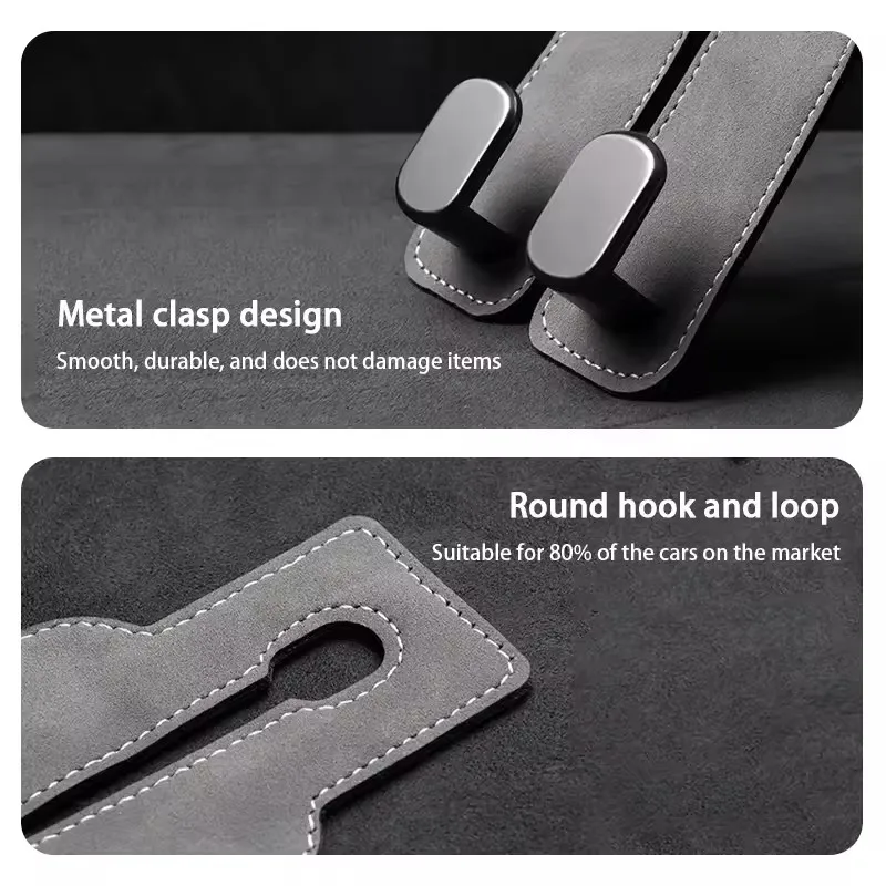 

Universal Metal 2 in 1 Car Headrest Dual Hooks Hanger for Bags Seat Back Organizer Holder Clips Auto Fastener Hooks Car Set
