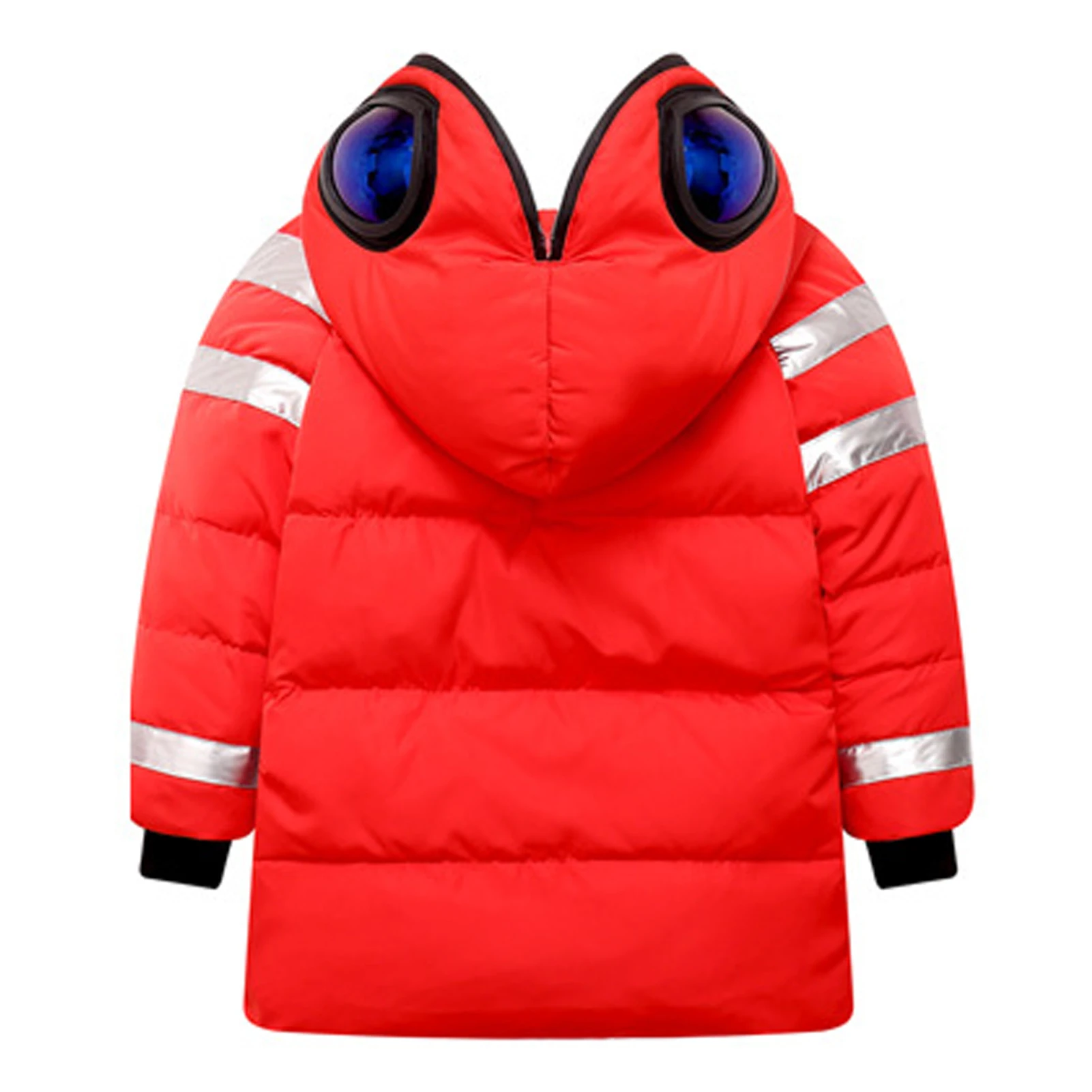 Boys Down Jacket with Glasses Hoodie Children\'s White Duck Down Coat Lightweight Warm Casual Kids Winter Puffer Jacket Outfits