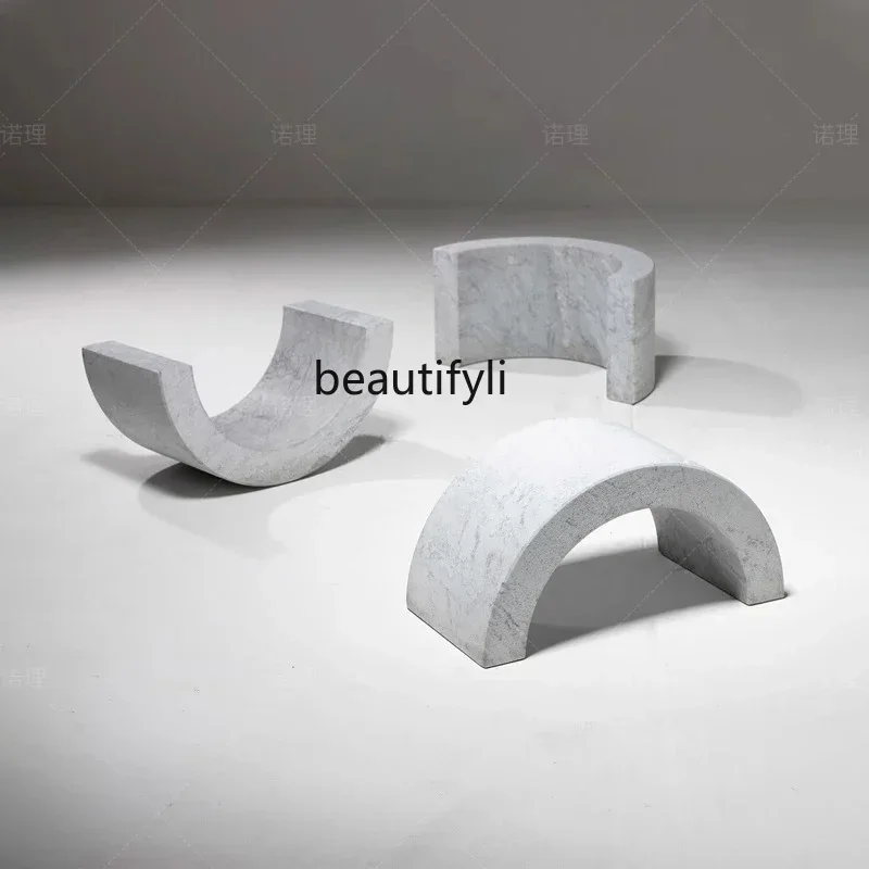 

cqyNordic natural marble living room coffee table light luxury B & B transparent tempered glass low coffee table