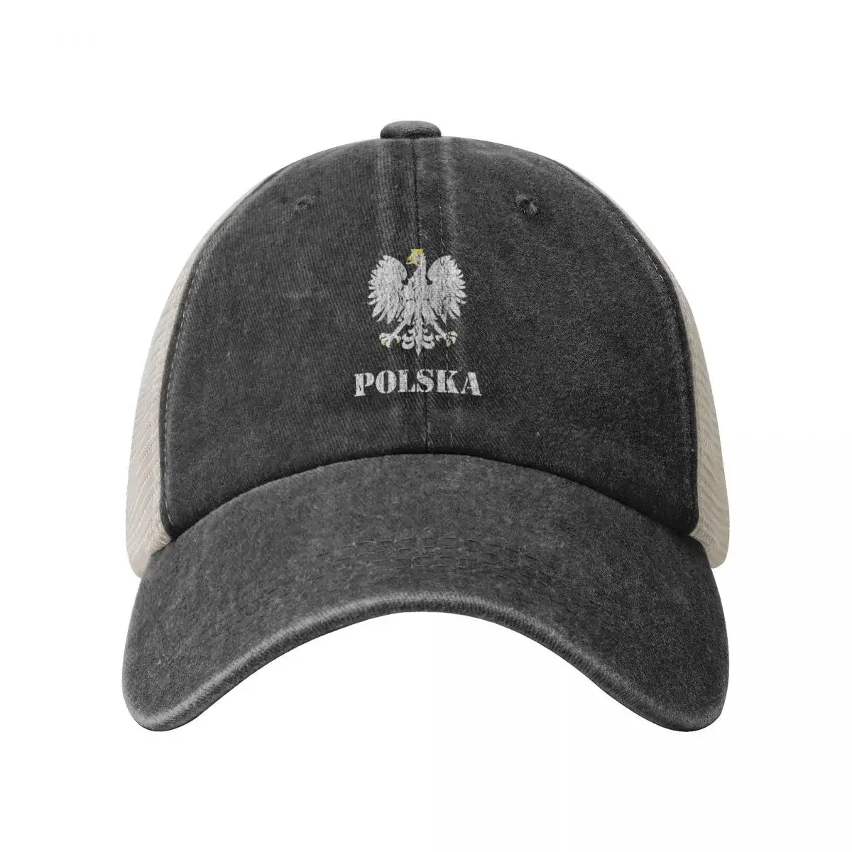 Vintage Poland Polish Flag - Polish Eagle Cowboy Mesh Baseball Cap tea Hat Sunscreen Caps For Men Women's