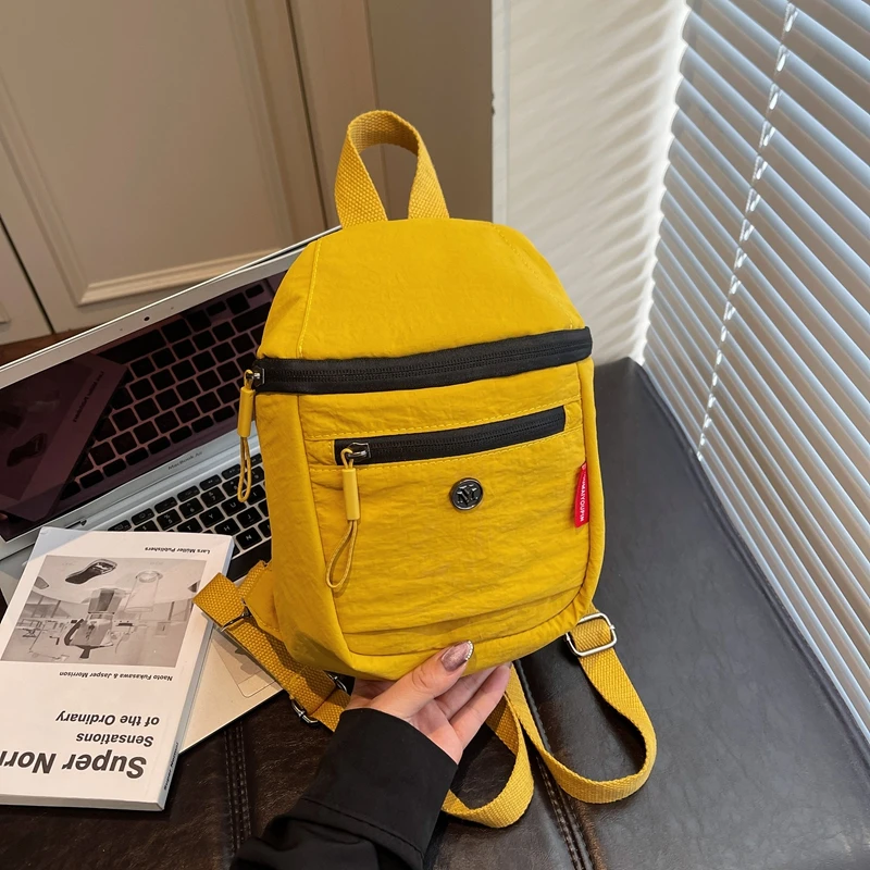 

Casual backpack 2026 ladies bag Anti-theft Travel backpack Simple women's bag Zipper Handbag 6 Colors Nylon Shoulder Bag Small