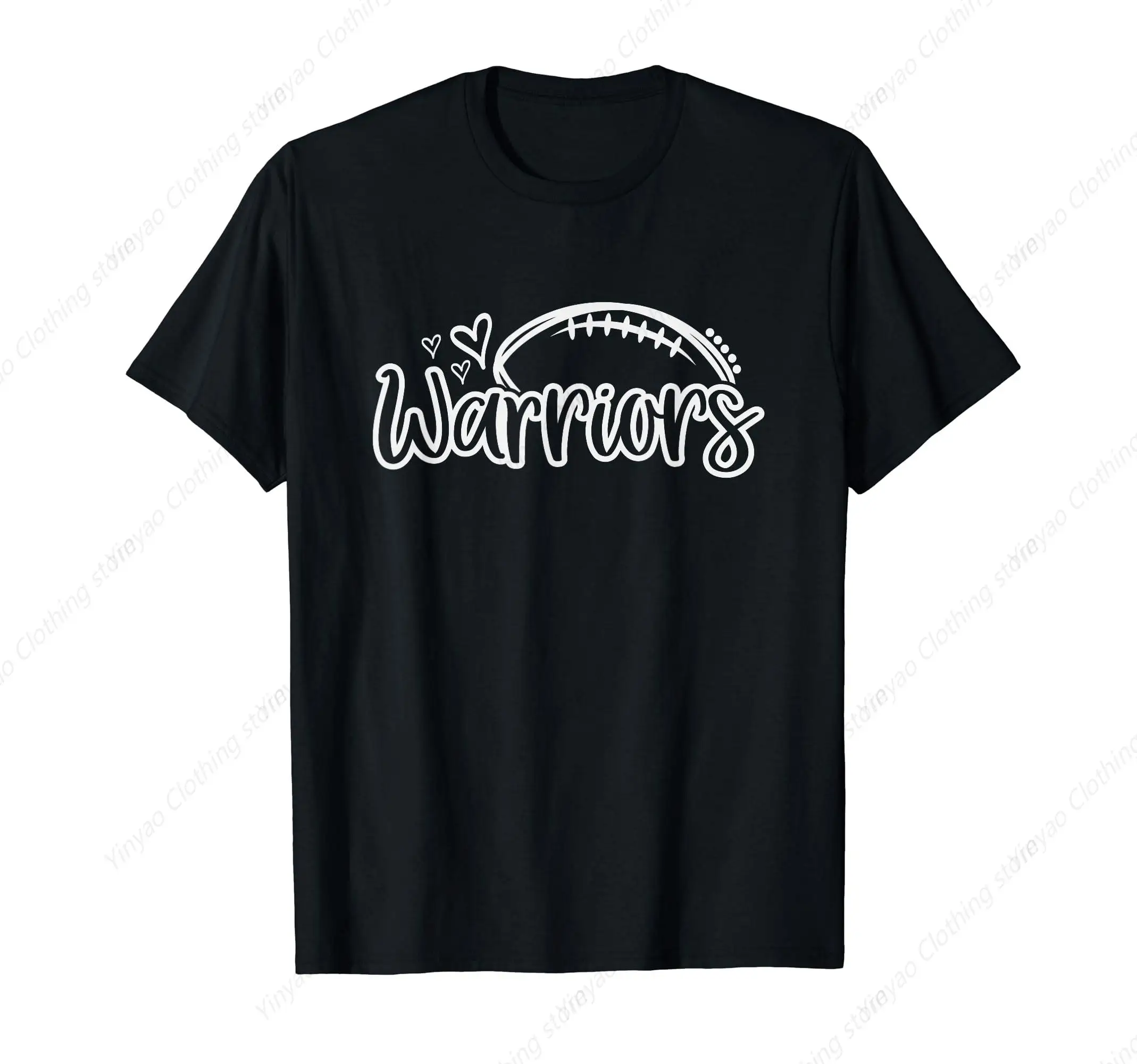 Warriors football sports fun street cool T-shirt fashionable casual personality short sleeved men's and women's cotton loose top