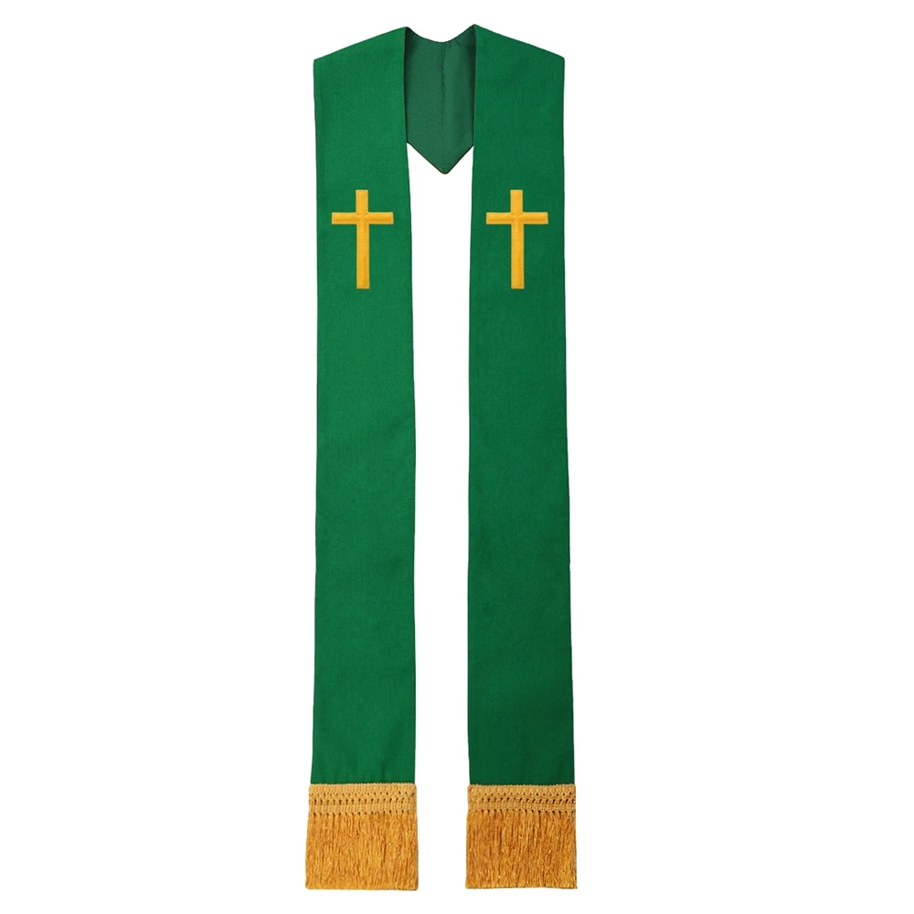 Priest Clergy Stole with Embroidery Cross Church Scarf
