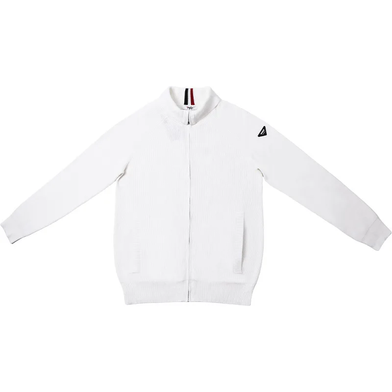 Men's Golf Wear Sweater with Zipper Casual Sportswear Autumn Winter Knitwear Coat Warm Clothes White Gray Black New