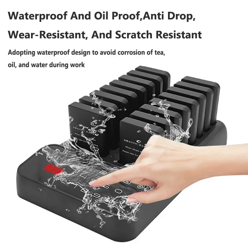 Imagem -04 - Sistema de Pagadores de Chamadas sem Fio Garçom Pager Sistema de Fila de Chamada do Cliente Extrator de Refeição Enfileirando Café 16 Receptores