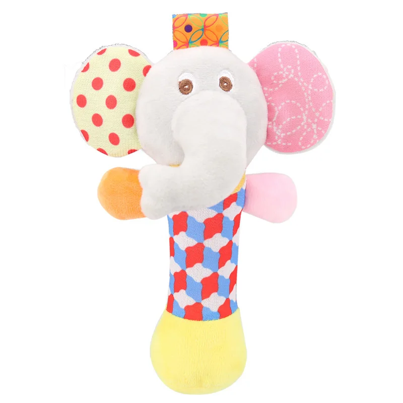 Good Quality Newborn Baby Rattles Plush Stroller Cartoon Animal Toys Baby Sensory Travel Accessories for Toddler Gifts