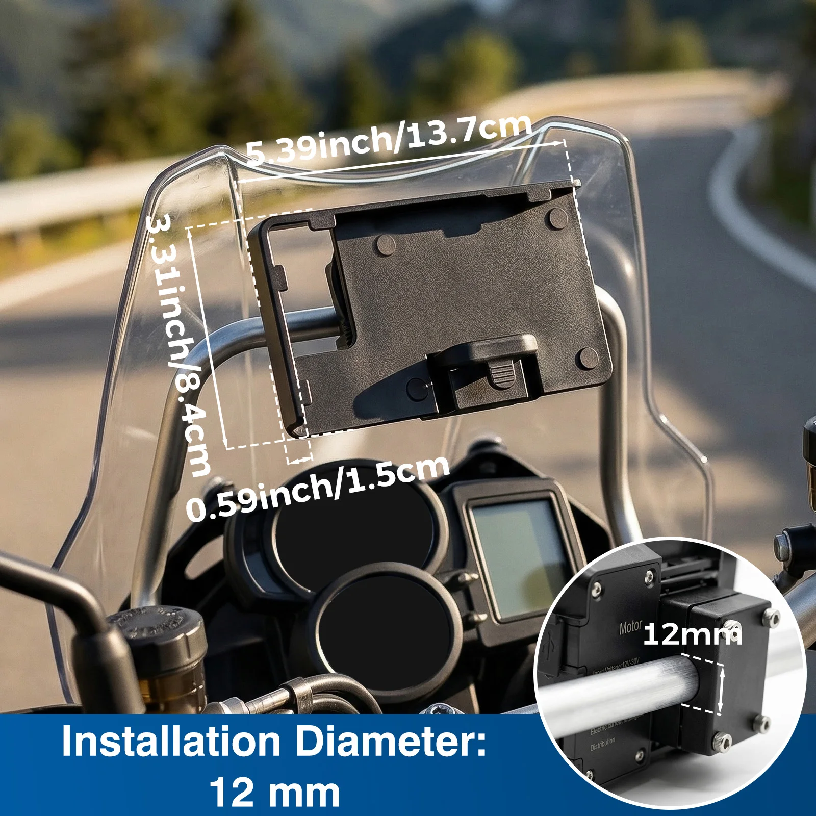 Motorcycle Navigation Phone Mount Charging Support Bracket For BMW F 700 800 GS R 1200 GS Honda CRF1000L Africa Twin 2016