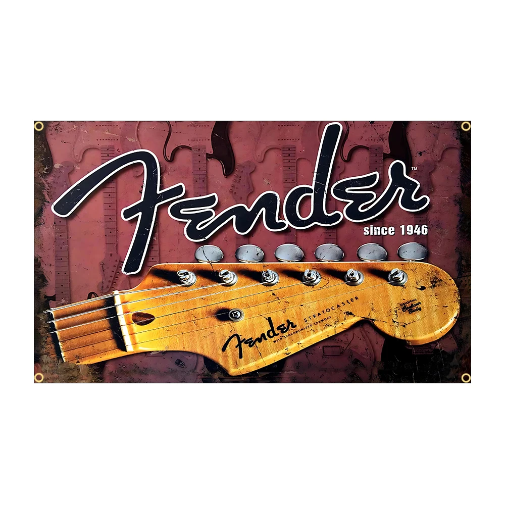 F-Fenders Guitar Band Flag 60x90cm 90x150cm Polyester Printed Guitar Banner Tapestry For Home Room Decor
