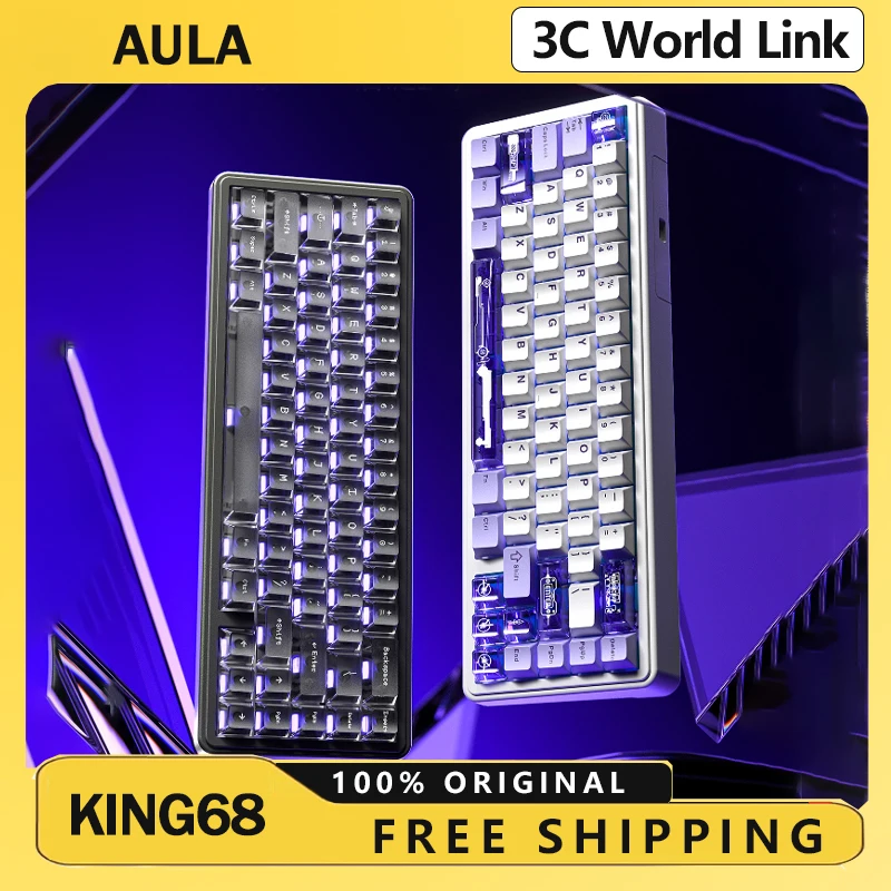 

Aula King68 Mechanical Keyboard Inductive Axis RT0.01 Low Latency 8K Return Rate Wired Esports Game Keyboard for FPS Gamer