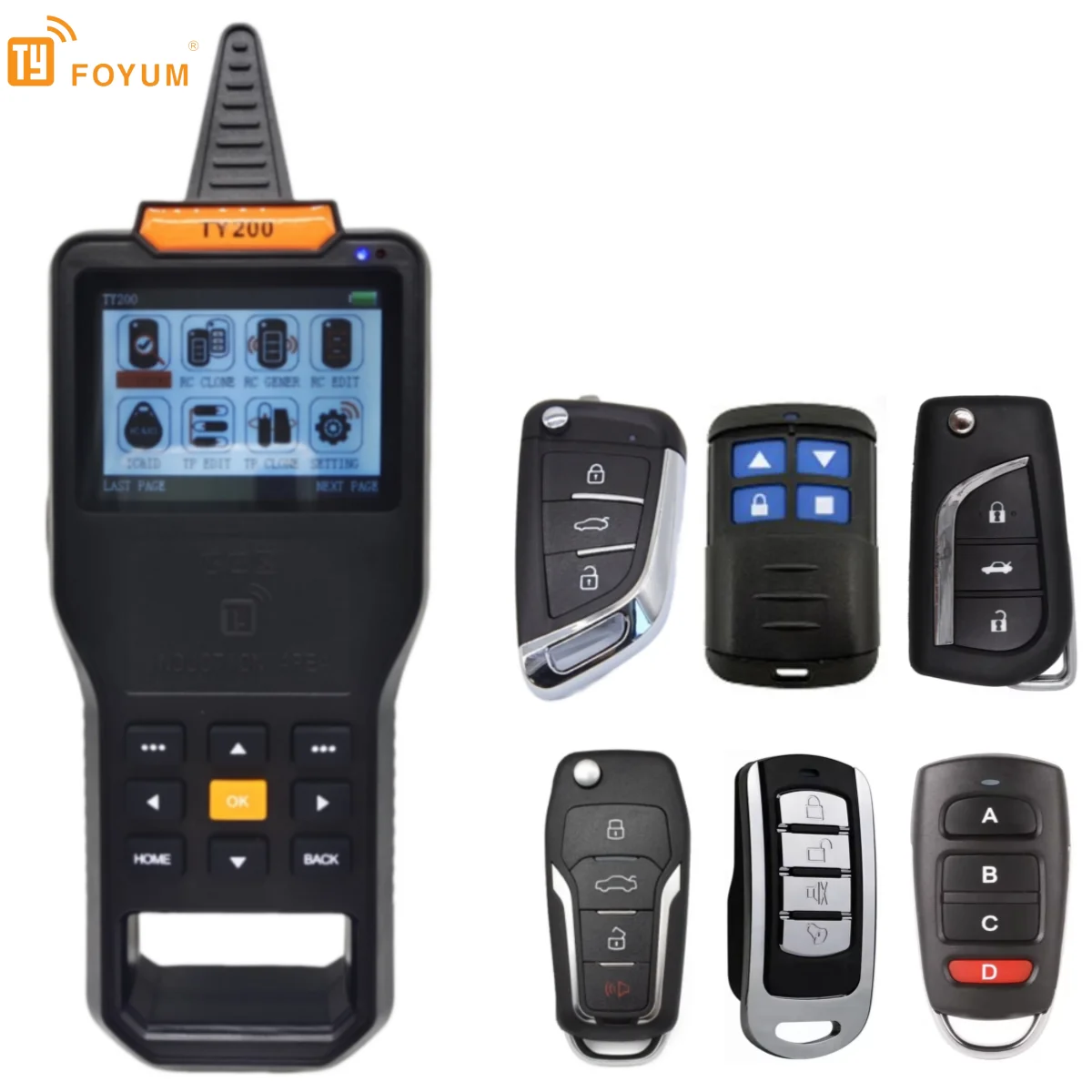 Universal Remote Control Master TY200 Digital Counter Frequency Tester Fixed/Rolling Code Auto Remotes Copier For Locksmith