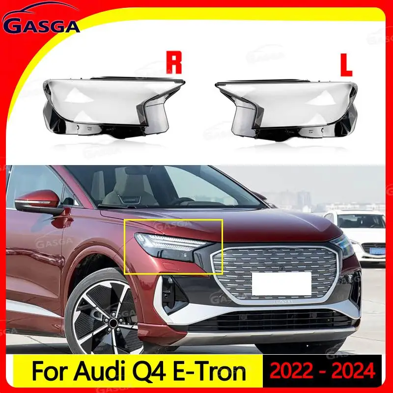 

For Audi Q4 E-Tron 2022 2023 Car Headlamp Shell Headlight Cover Lamp Mask Transparent Glass Replace Original Lens Lampshade